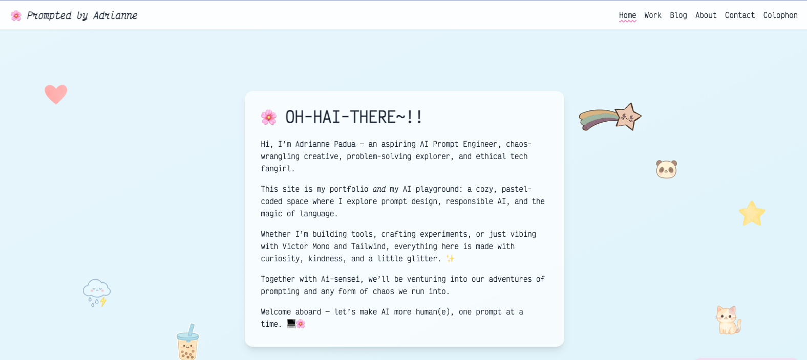 Prompted by Adrianne layout